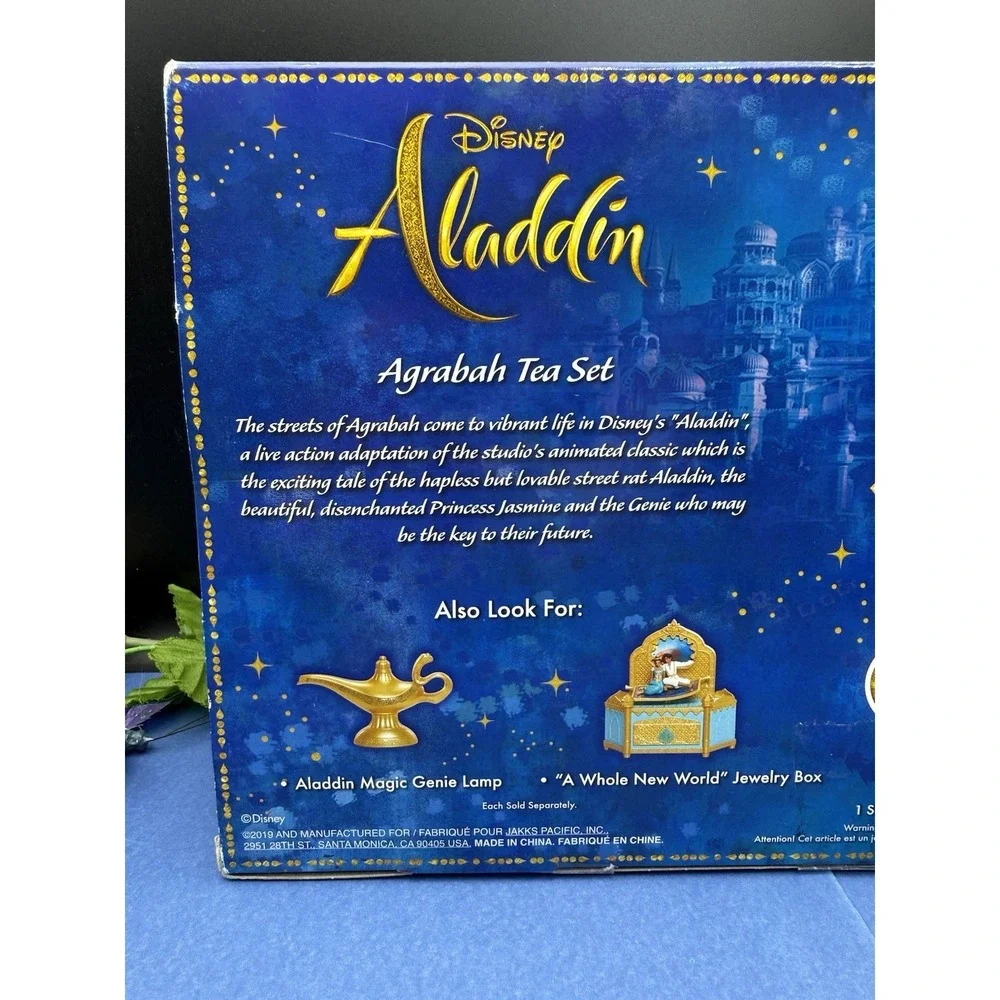 New Disney Aladdin Agrabah 9 Pc Tea Set Jakks Teapot Cups Saucers Collectible